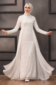  Plus Size White Modest Wedding Dress 90000B - 1