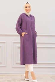 Purple Hijab Coat 14650MOR - 1