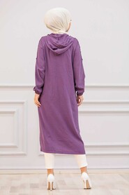 Purple Hijab Coat 14650MOR - 2