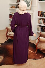 Purple Hijab Dress 10670MOR - 2