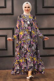 Purple Hijab Dress 21751MOR - 1