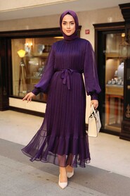 Purple Hijab Dress 2344MOR - 1