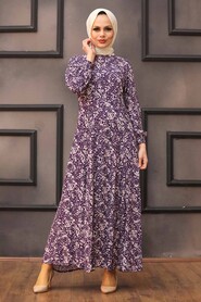 Purple Hijab Dress 27618MOR - 1