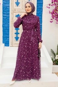 Purple Hijab Dress 279065MOR - 1