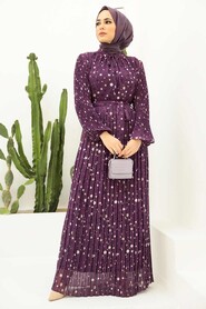 Purple Hijab Dress 32990MOR - 1