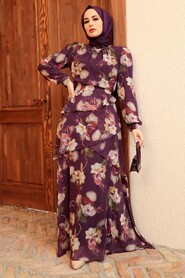 Purple Hijab Dress 3303MOR - 1