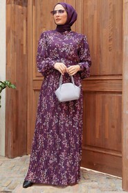 Purple Hijab Dress 3357MOR - 1