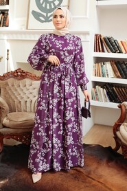 Purple Hijab Dress 56830MOR - 1