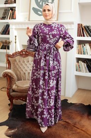 Purple Hijab Dress 56830MOR - 2