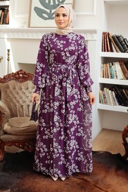 Purple Hijab Dress 56830MOR - 3