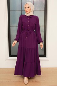 Purple Hijab Dress 5720MOR - 1