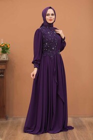  Modern Purple Islamic Clothing Evening Gown 2022MOR - 1