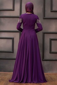 Purple Hijab Evening Dress 20501MOR - 2