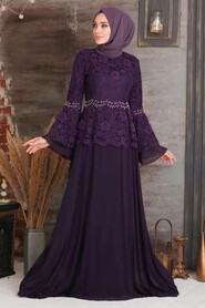  Long Purple Modest Wedding Dress 20671MOR - 1