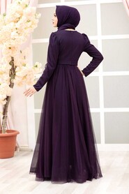Purple Hijab Evening Dress 23341MOR - 2