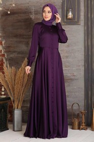 Purple Hijab Evening Dress 25520MOR - 1