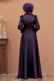 Satin Purple Muslim Bridal Dress 27240MOR - 2