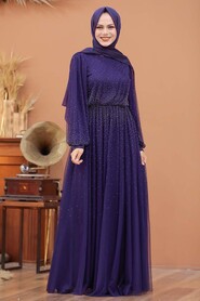  Luxury Purple Islamic Engagement Gown 3497MOR - 2