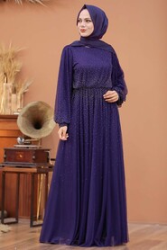  Luxury Purple Islamic Engagement Gown 3497MOR - 1