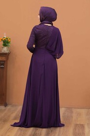  Modern Purple Modest Prom Dress 3502MOR - 2