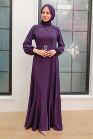  Luxury Purple Islamic Clothing Prom Dress 36030MOR - 1