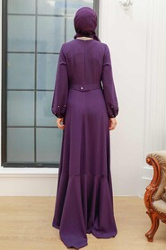  Luxury Purple Islamic Clothing Prom Dress 36030MOR - 2