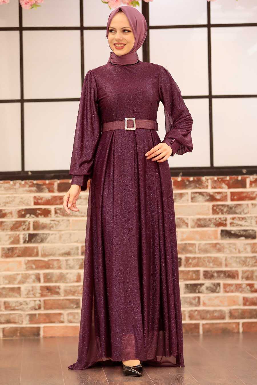 Luxury Purple Muslim Prom Dress 4674MOR - Neva-style.com