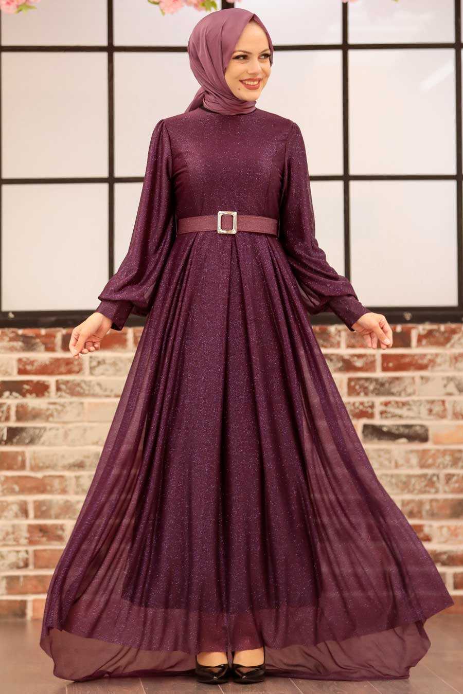 Luxury Purple Muslim Prom Dress 4674MOR - Neva-style.com