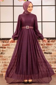  Luxury Purple Muslim Prom Dress 4674MOR - 1