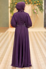 Purple Hijab Evening Dress 52779MOR - 4