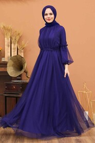  Luxorious Purple Muslim Wedding Gown 5474MOR - 1