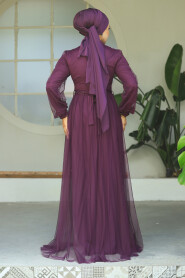  Long Sleeve Purple Modest Evening Gown 5632MOR - 4