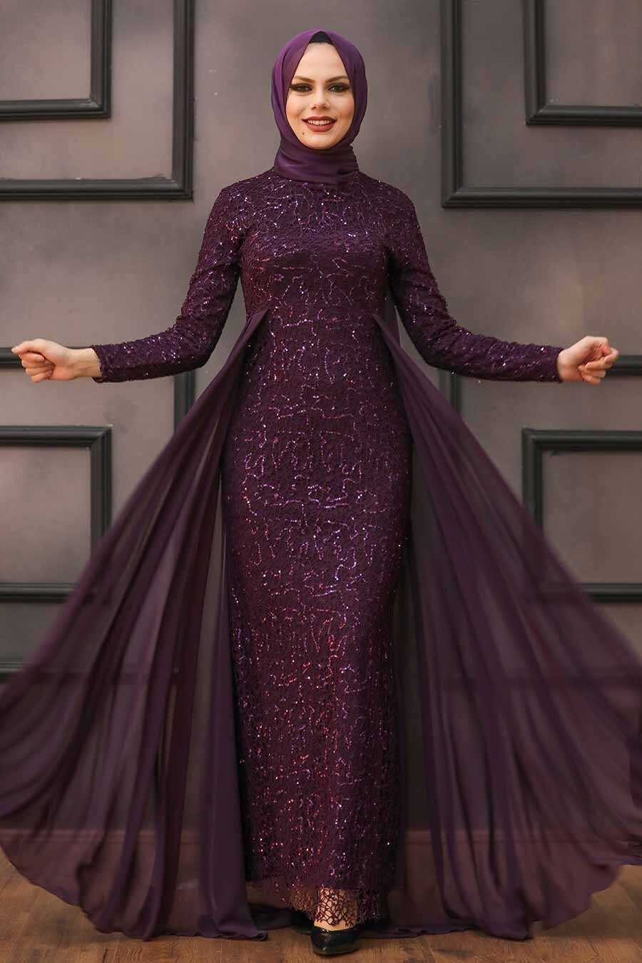  Plus Size Purple Modest Wedding Dress 90000MOR