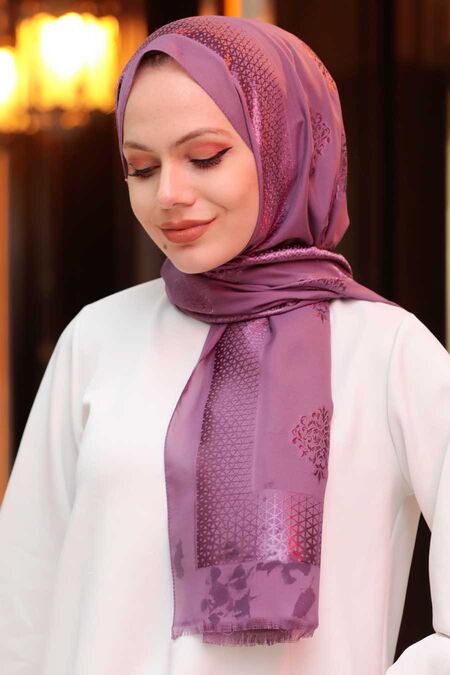 Purple Hijab Shawl 7531MOR - NEVA STYLE