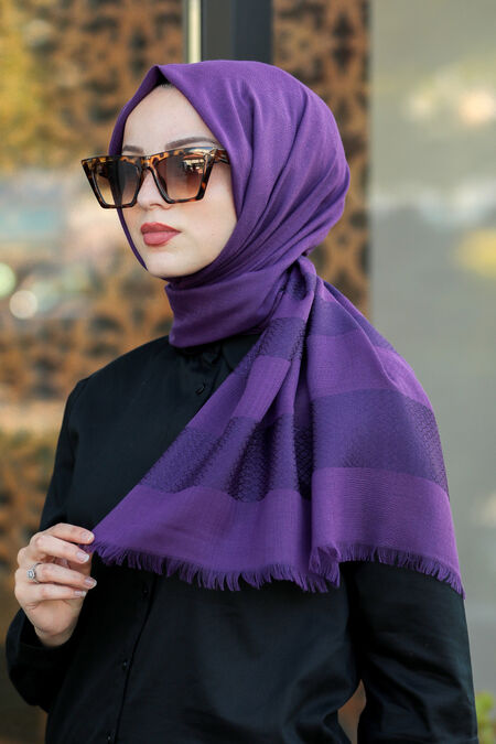 Purple Hijab Shawl 7532MOR - NEVA STYLE
