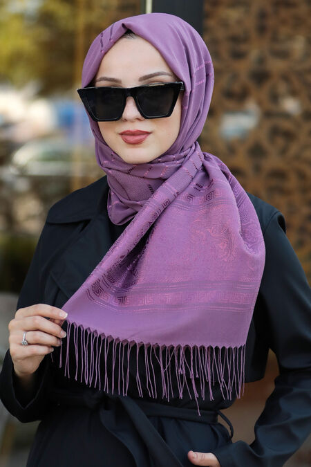 Purple Hijab Shawl 7545MOR - NEVA STYLE