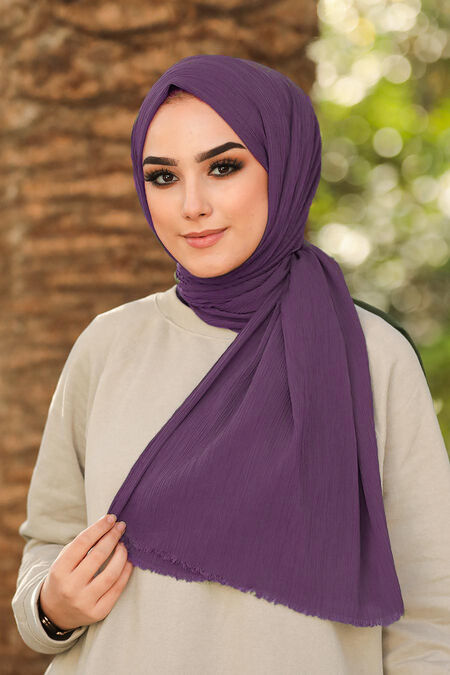 Purple Hijab Shawl 7571MOR - NEVA STYLE
