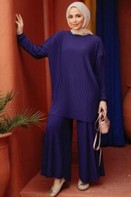 Purple Hijab Suit Dress 41502MOR - 1