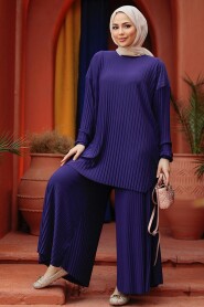 Purple Hijab Suit Dress 41502MOR - 2