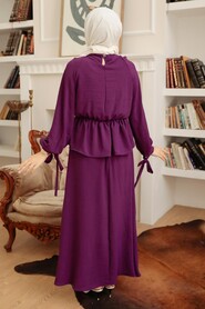 Purple Hijab Suit Dress 50041MOR - 2