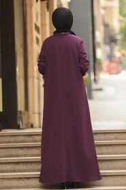 Purple Hijab Turkish Abaya 5748MOR - 2