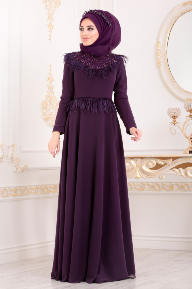  Stylish Purple Modest Bridesmaid Dress 20950MOR - NEVA STYLE