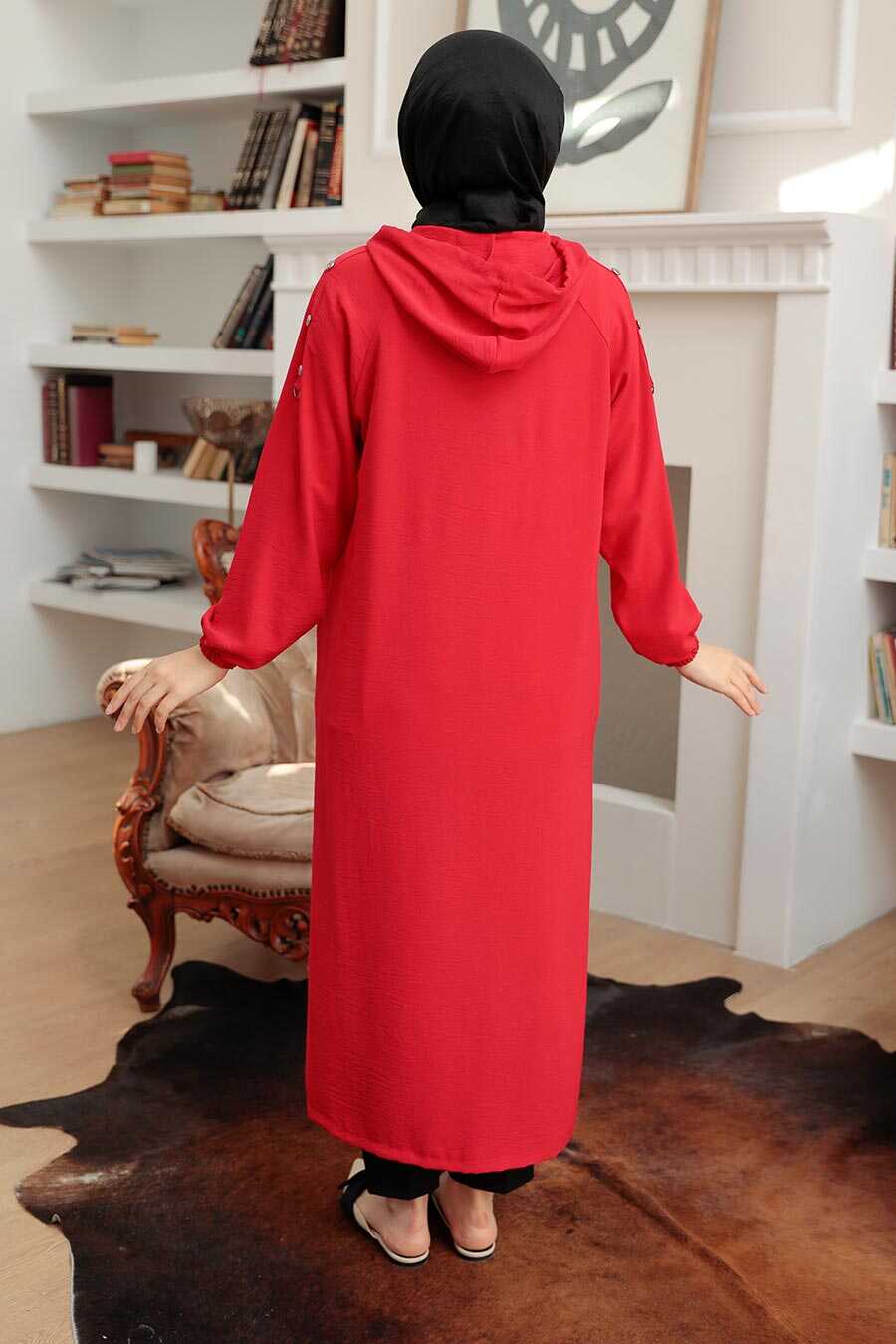 Red Hijab Coat 511K