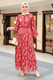Red Hijab Dress 2483K - 2