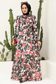 Red Hijab Dress 2925K - 2