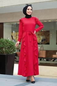 Red Hijab Dress 3331K - 1