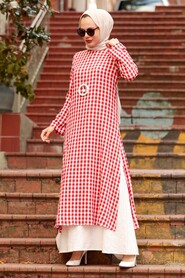 Red Hijab Dress 33930K - 1