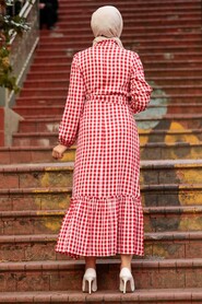Red Hijab Dress 33940K - 2