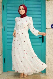 Red Hijab Dress 35722K - 1