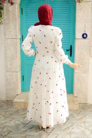 Red Hijab Dress 35722K - 2